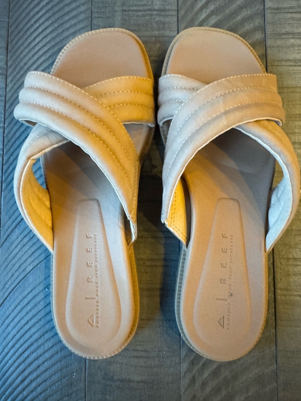 Reef Lofty Lux X Slide Sandals Quilted Crossover Women's Size 9